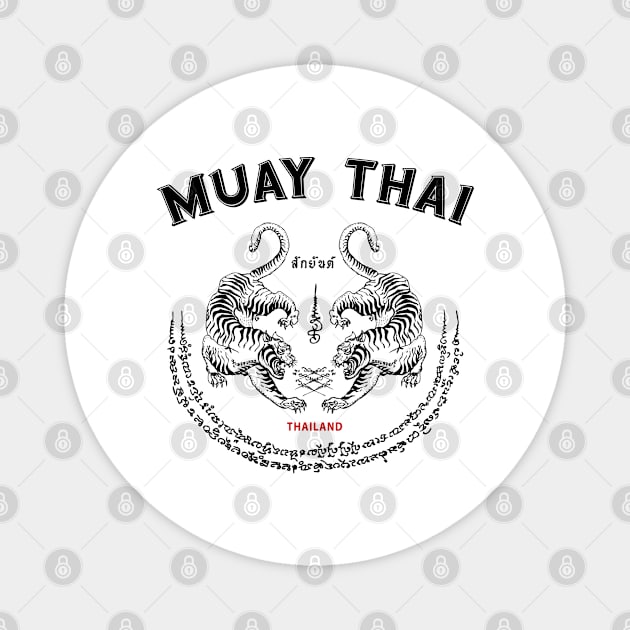 Muay Thai Tiger Sak Yant Tattoo Kickboxing Thailand Magnet by VintCam